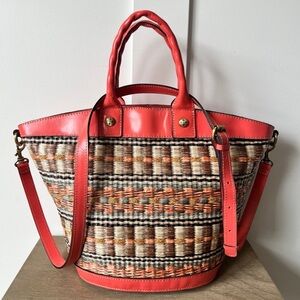 New Patricia Nash Multi Woven Emiliano leather bag